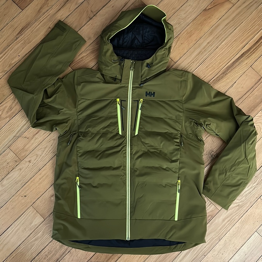 Helly Hansen Freefall Ski Jacket. Waterproof Primaloft Men’s XL Green